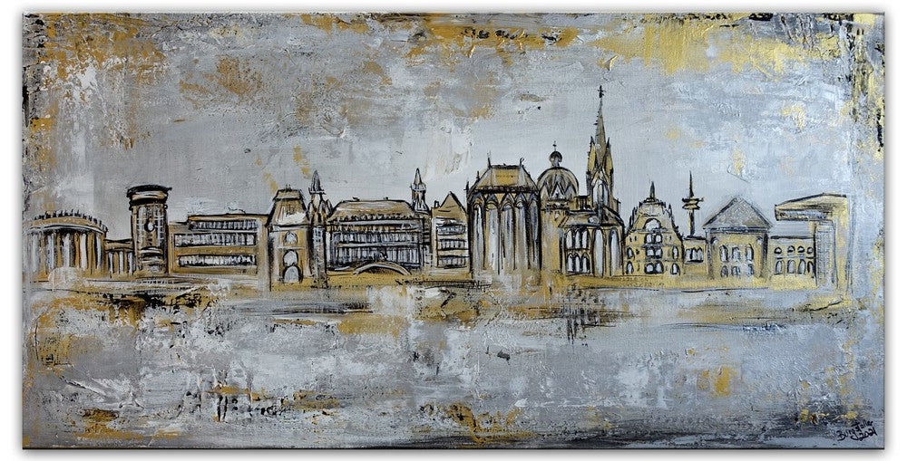 Städtebilder handgemalt abstrakt Berlin