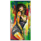 Frauen Gemälde bunt abstrakt, Leinwandbild erotisch 60x120