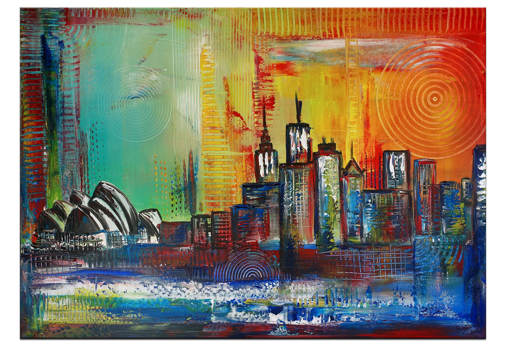 Sydney Skyline abstrakt gemalt