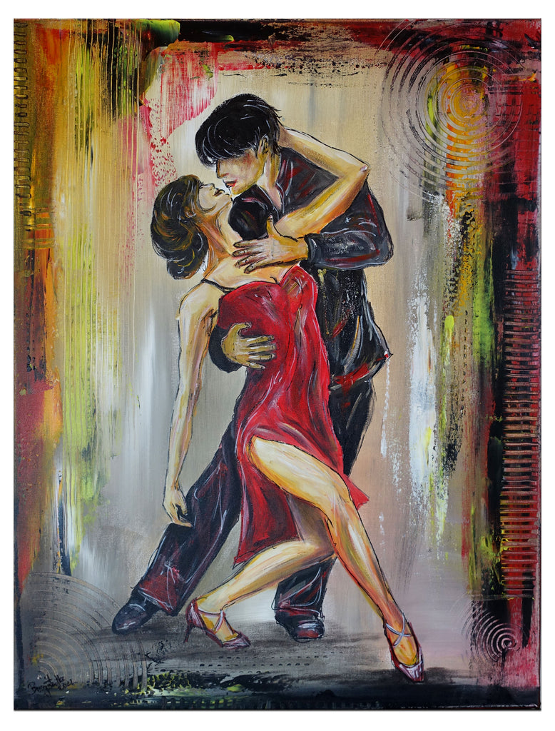 Tango Argentino - Wandbild Tanzbild Tänzer Malerei 60x80