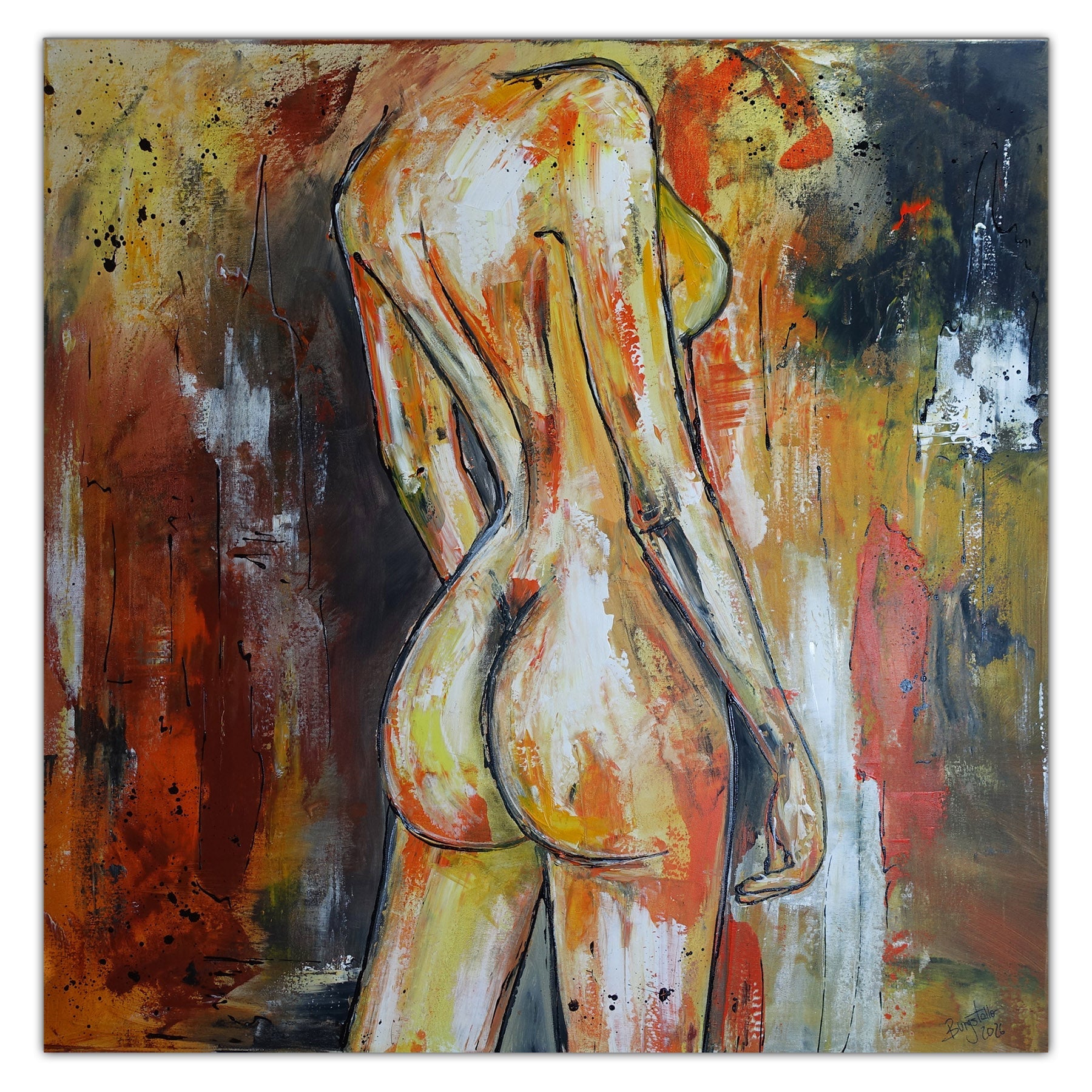 Erotisches Gemälde Frauenkörper Acrylbild Leinwandbild modern