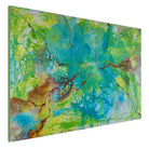 Abstrakte Kunst in Grün und Gelb, Acrylmalerei Leinwand 100x70