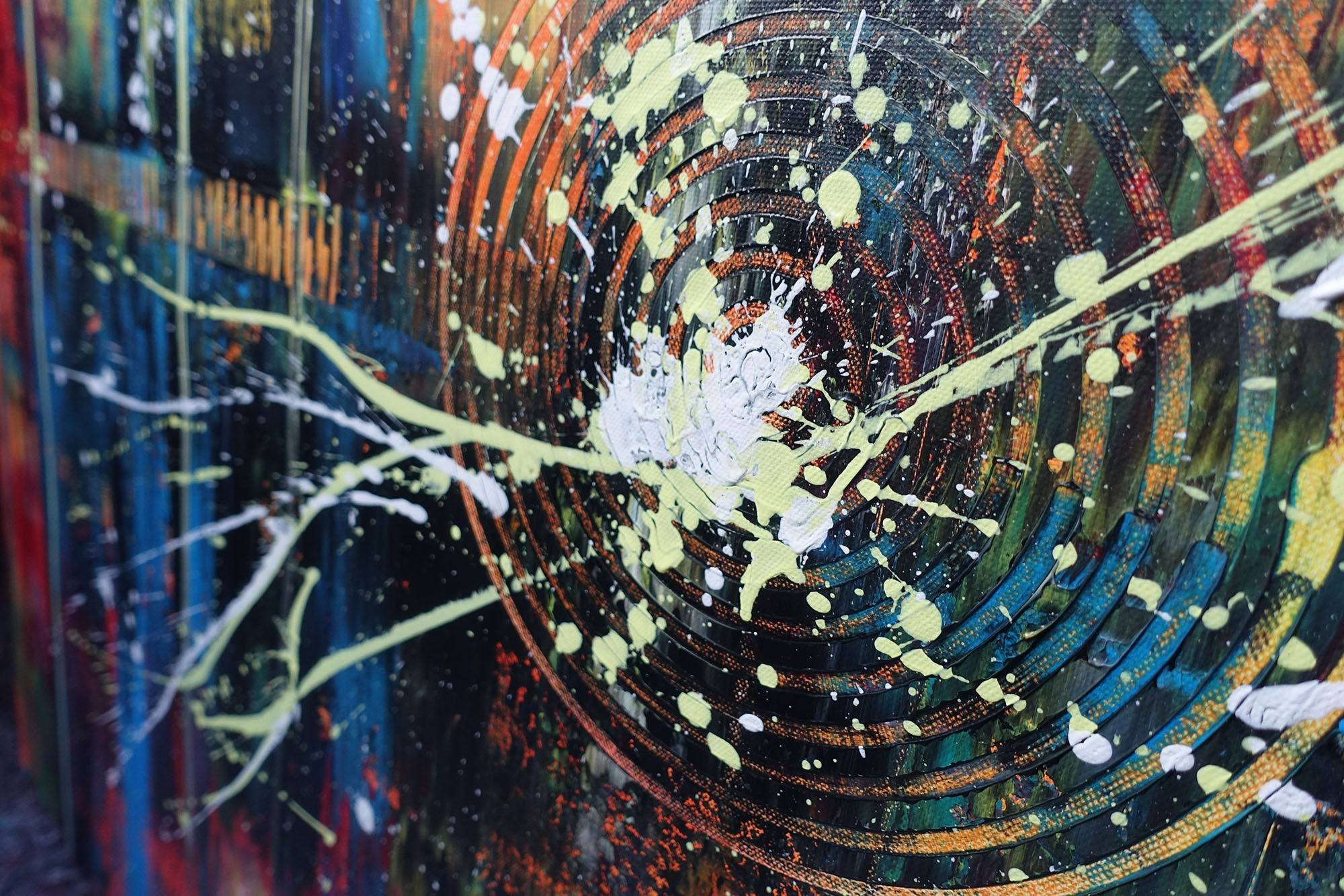 Torino abstrakte Malerei Acryl rot blau det5