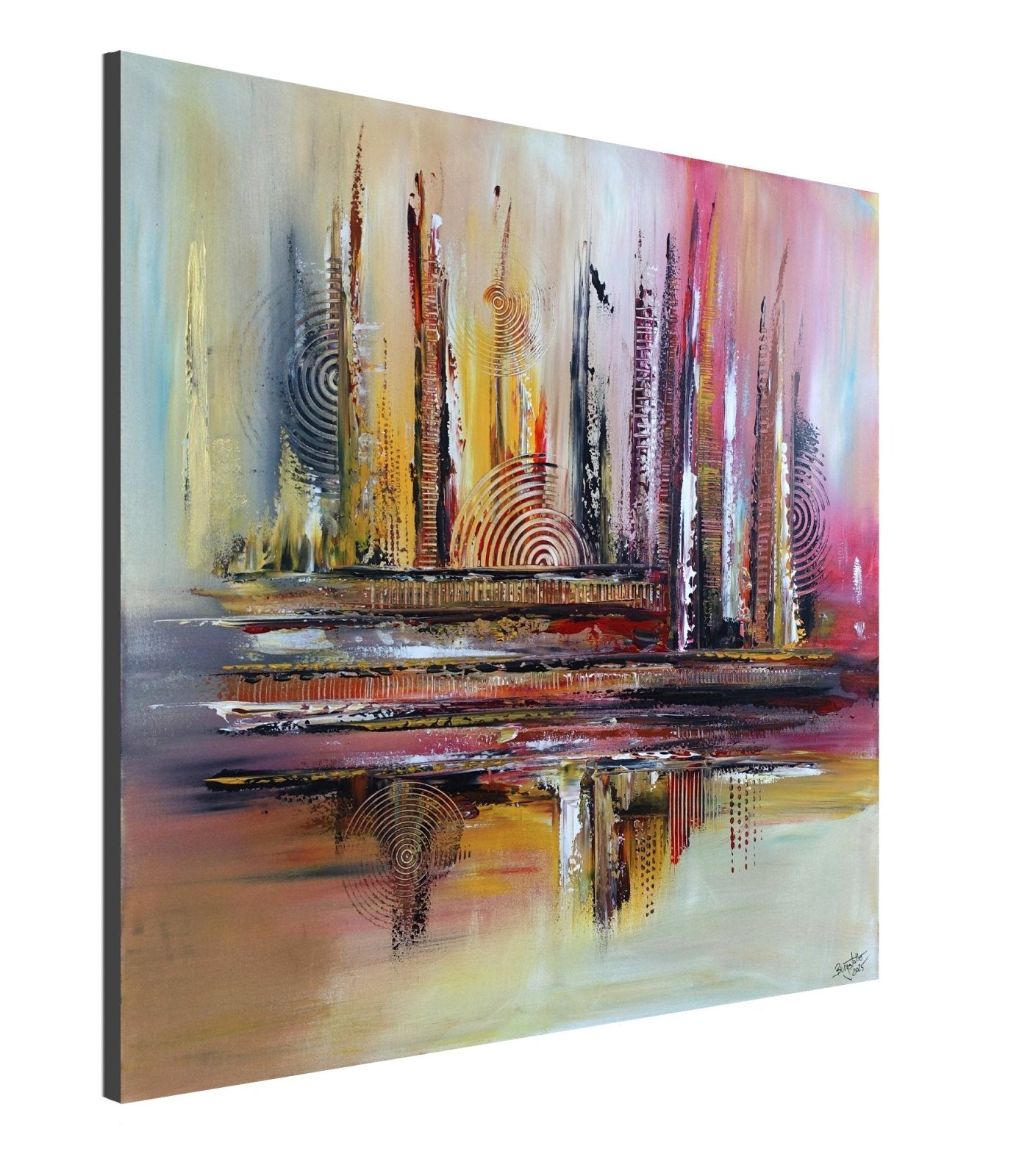 Tucscon - abstrakte Malerei rot ocker, Original Gemälde