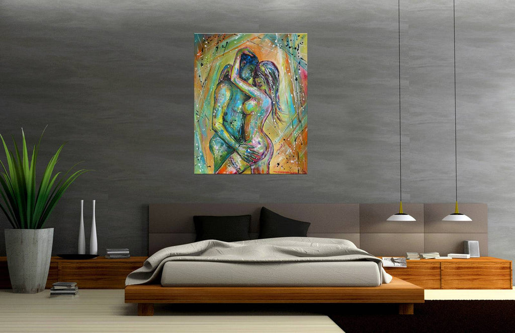 Vergnügen erotische Akt Malerei Erotik Gemälde Acrylbild 80x100