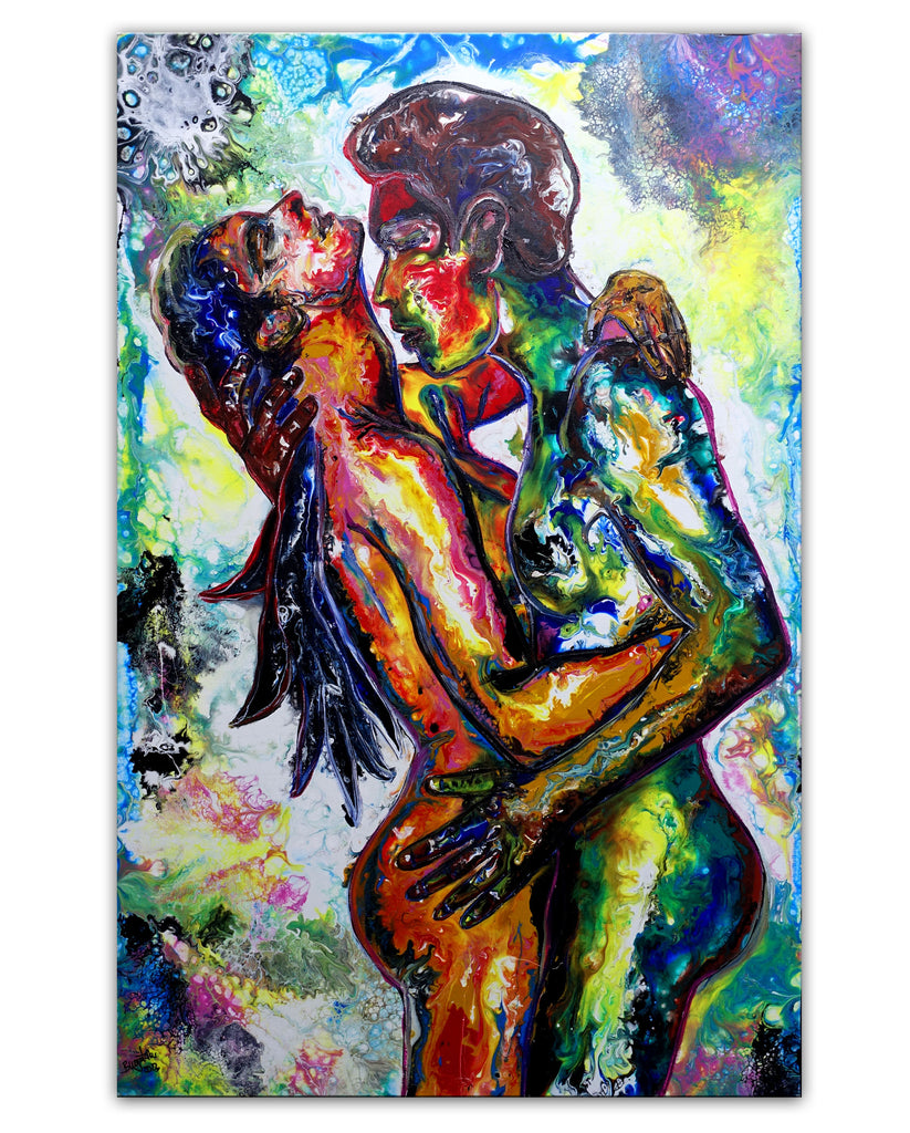 erotische malerei liebespaar mann frau acrylbild