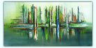 Waldfrieden handgemaltes bild leinwand abstrakt grün Original Unikat 120x60