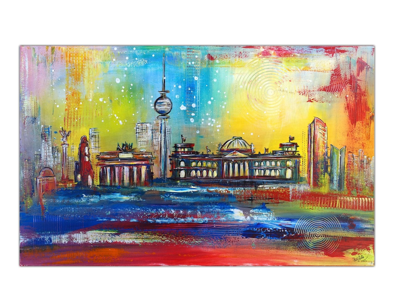 Wandbild Berlin Malerei Bild Gemälde Brandenburger Tor Reichstag 116x73