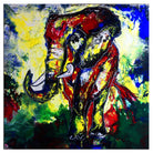 Elefant abstrakt bunt - handgemaltes Acrylbild