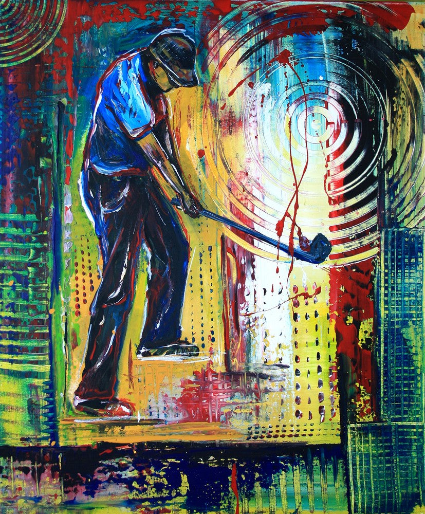 Wandbilder in Acryl modern Golfer