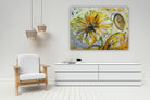 Gelbes Blumen Gemälde & Blumenbild handgemalt Blumenkunst