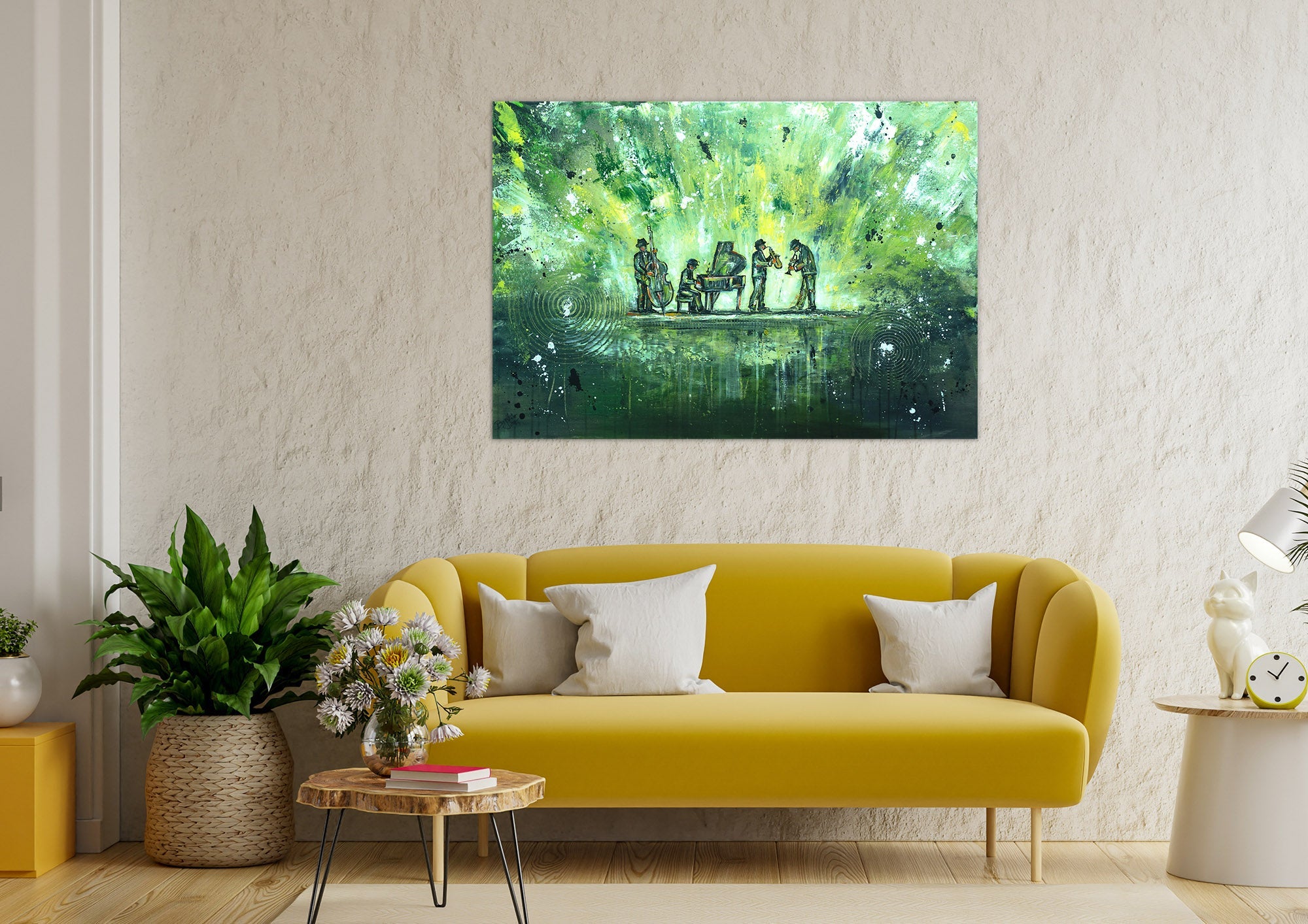 Dixieband Gemälde Musiker Jazz Acrylbild Leinwand