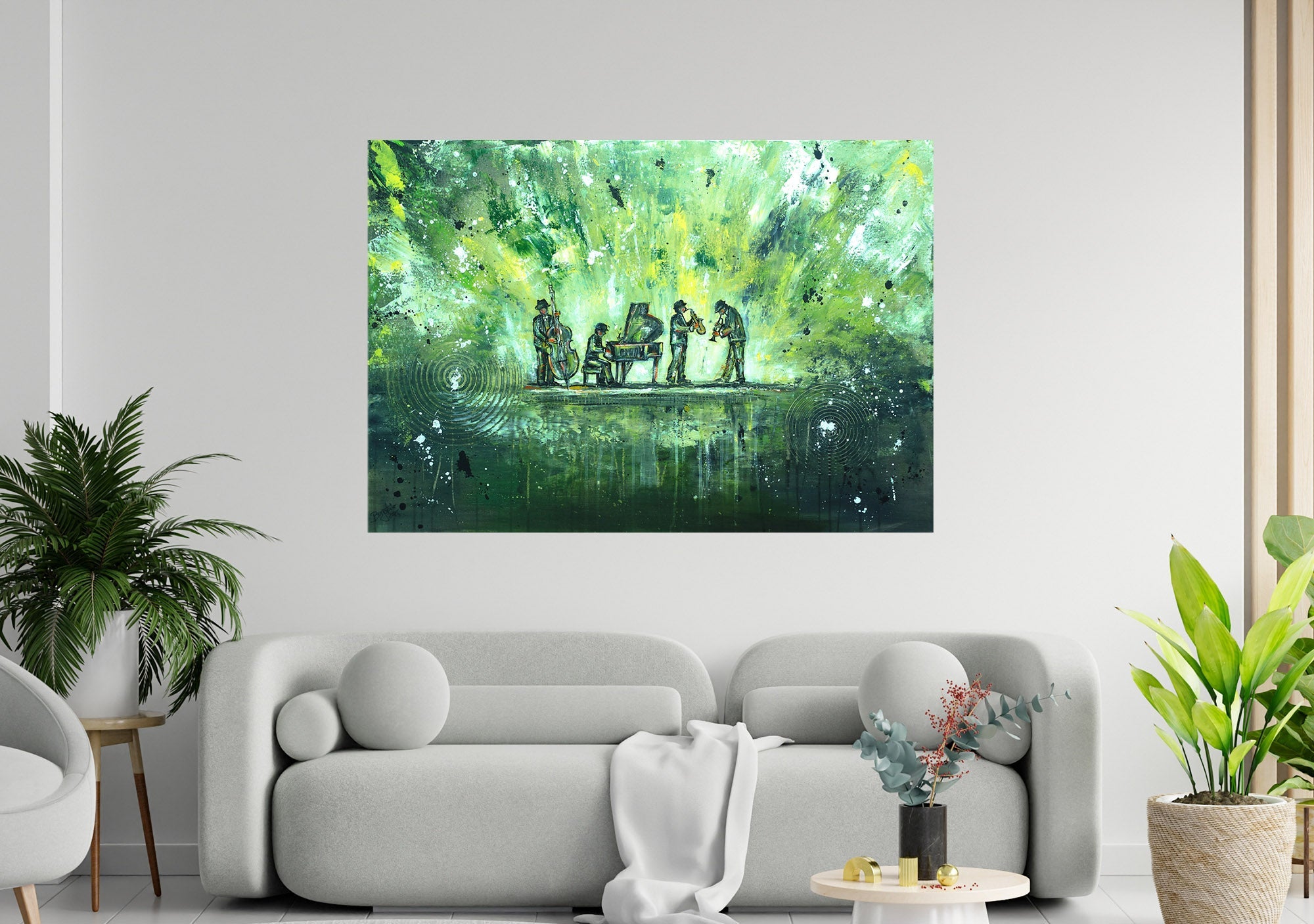 Dixieband Gemälde Musiker Jazz Leinwand handgemalt