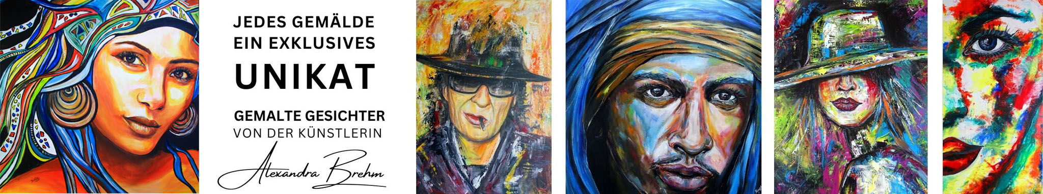 Bilder Gesichter gemalt - Porträts abstrakt Frauen Gemälde