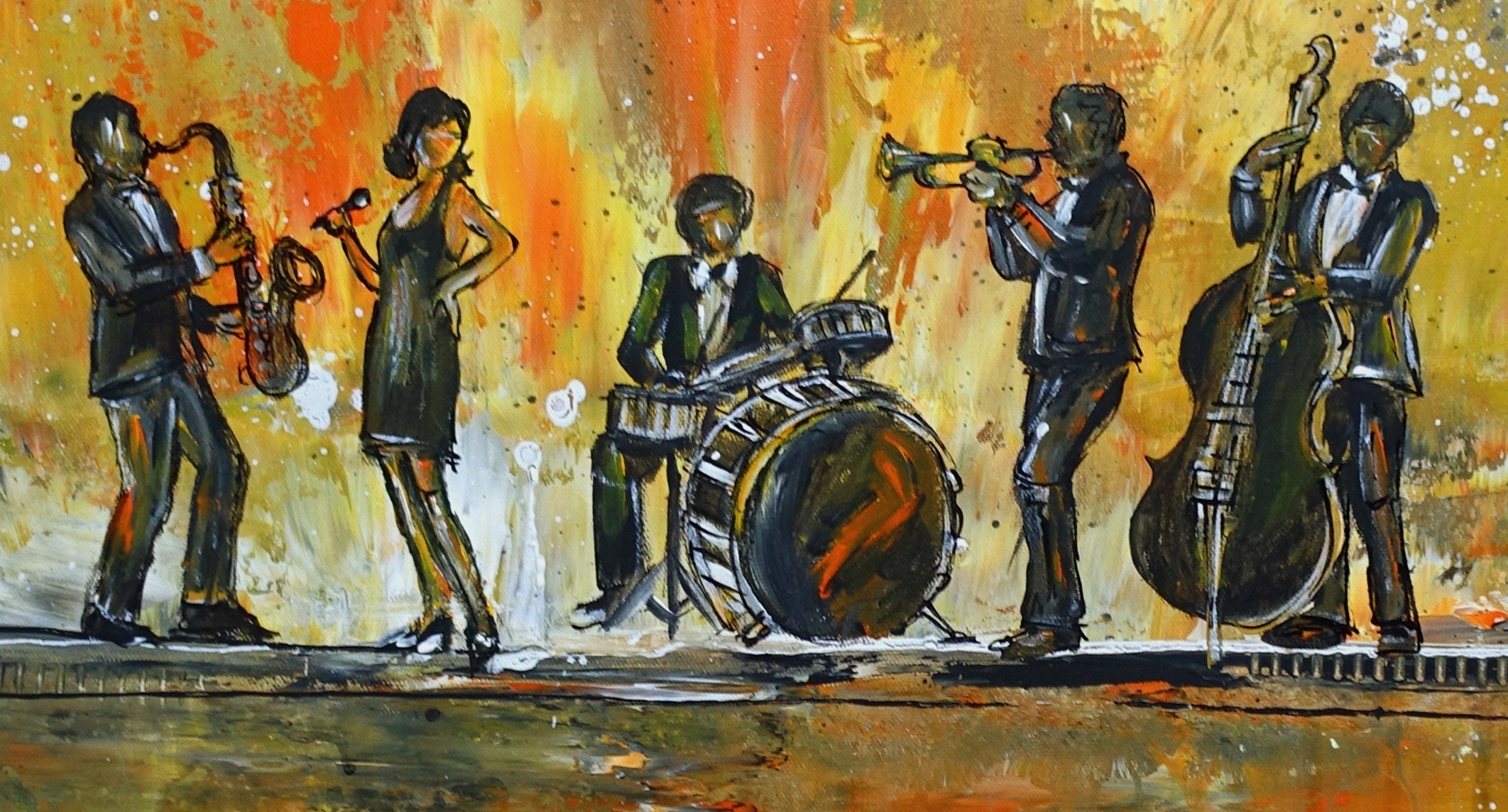 Soundcheck - Musiker Gemälde