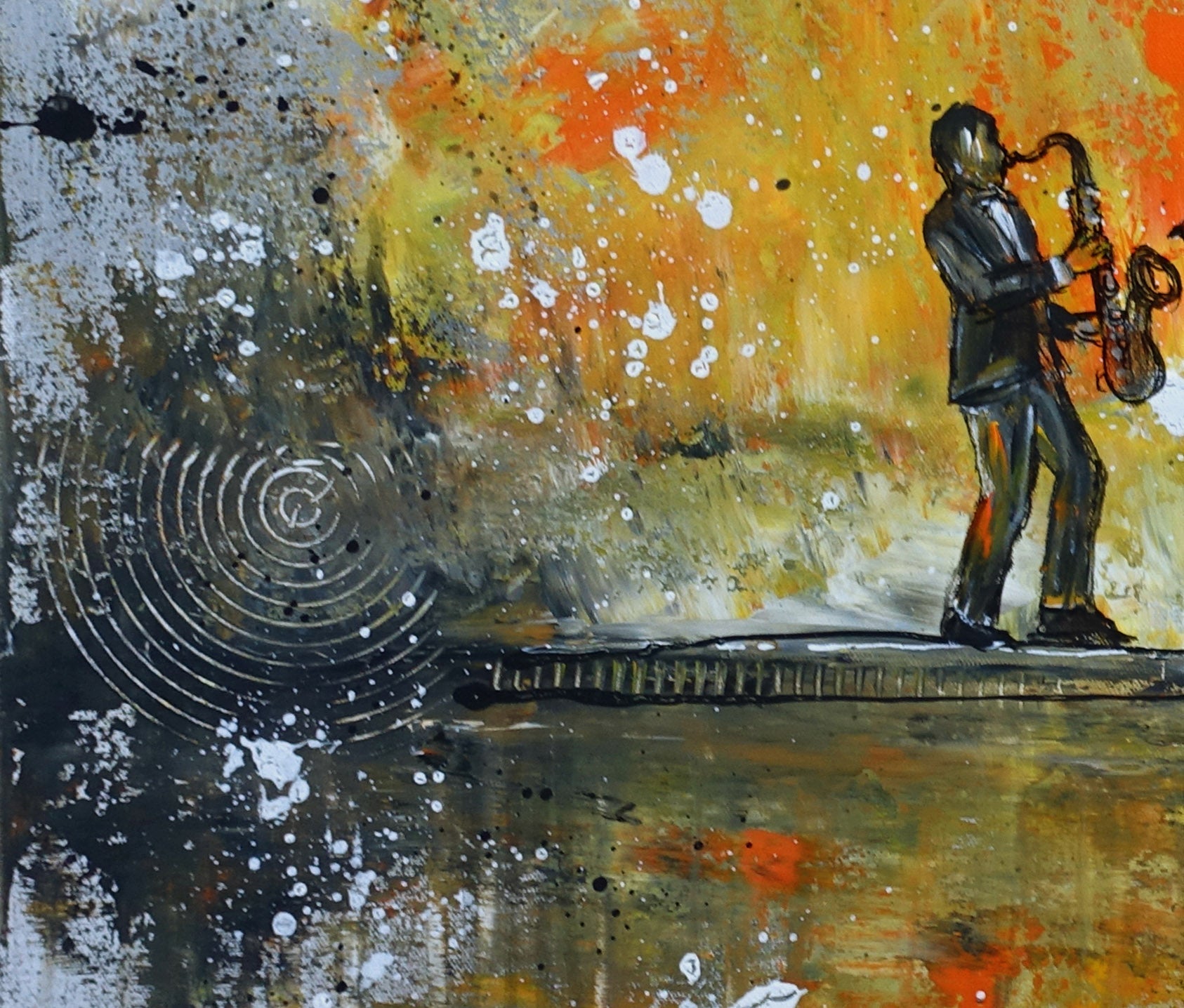 Soundcheck - Musiker Gemälde d2