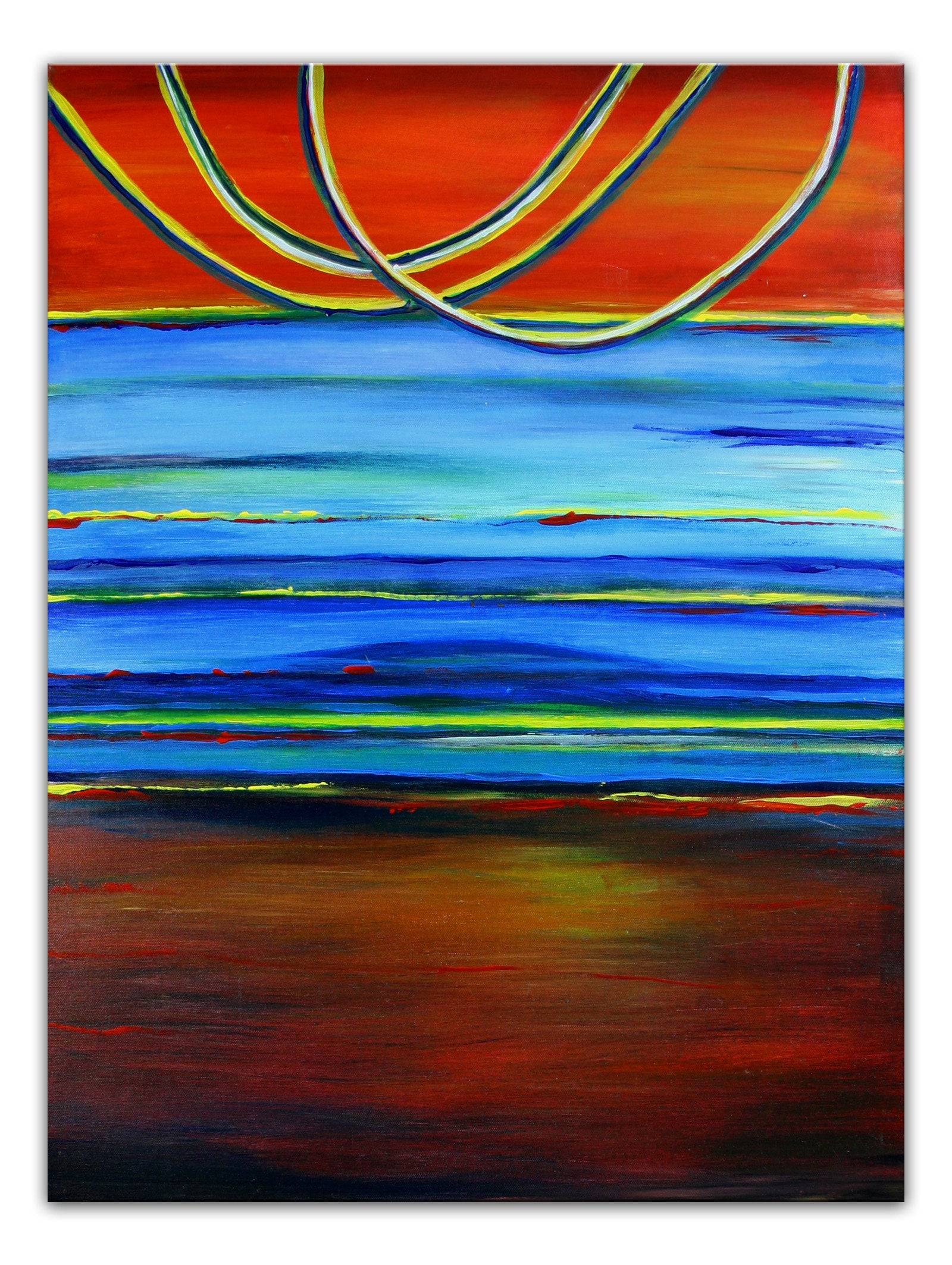 Abstrakte Kunst Malerei blau rot grün