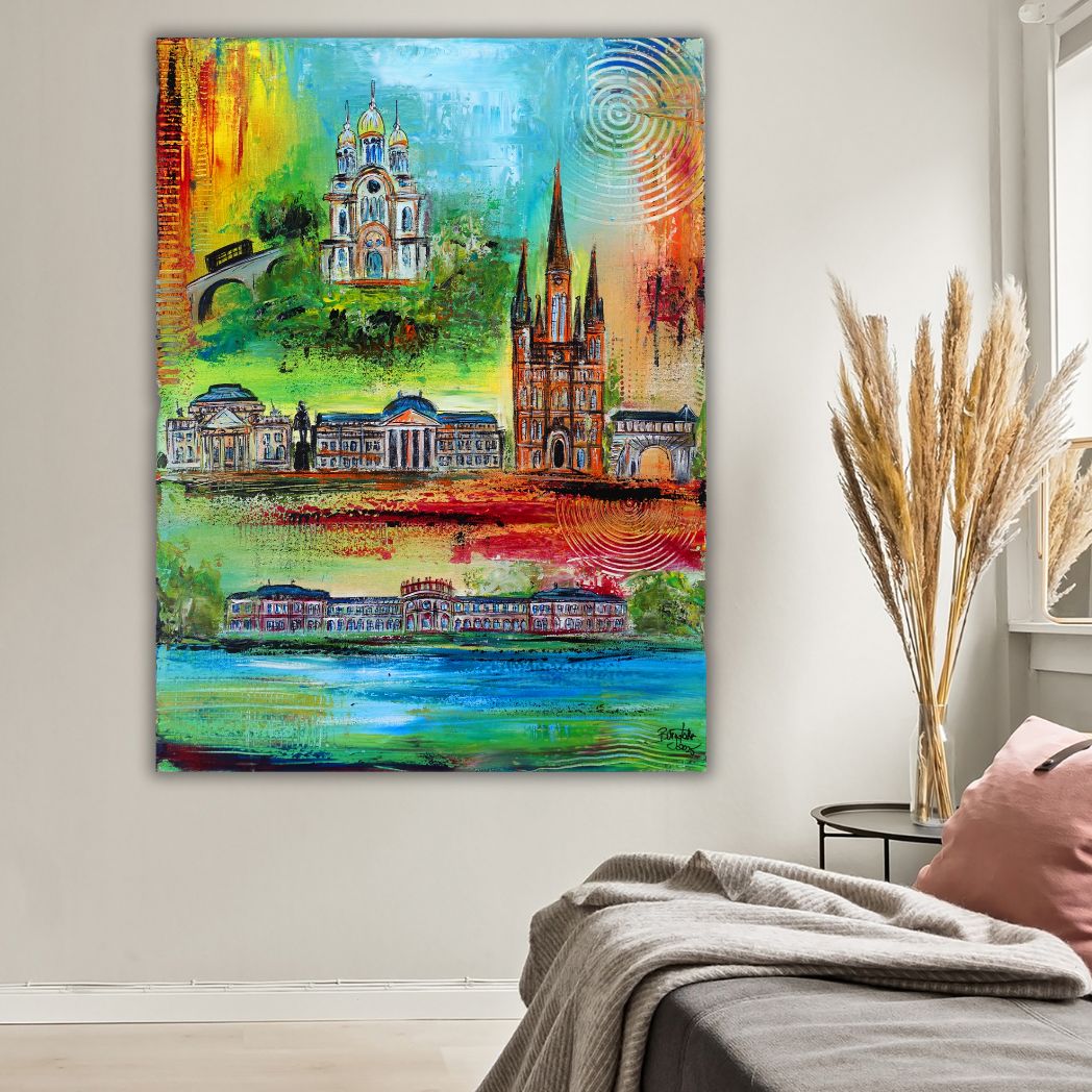 Stadtbilder gemalt Städtegemälde  modern München Berlin Stuttgart