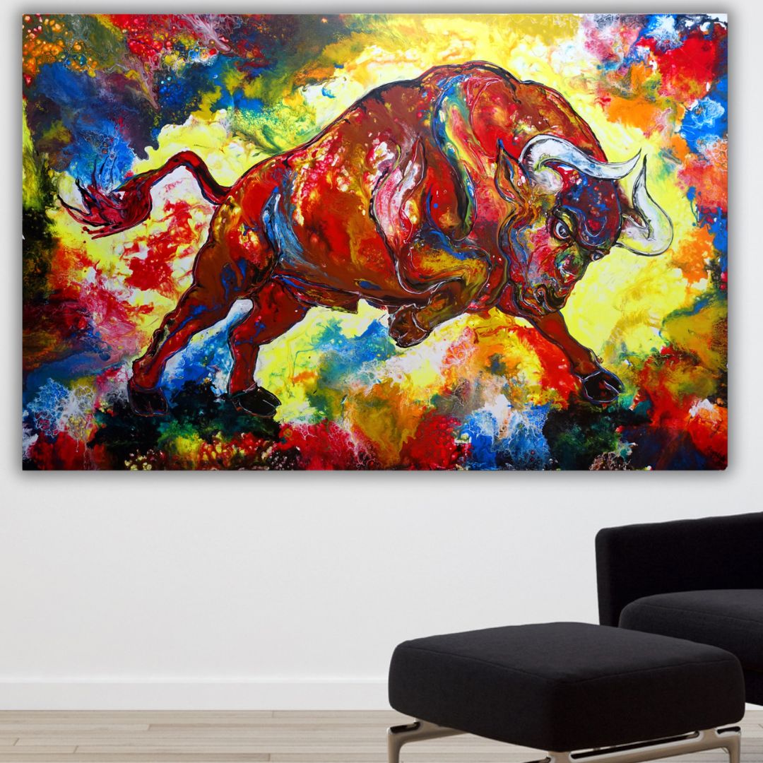 Stierbilder gemalt Stier Gemälde modern