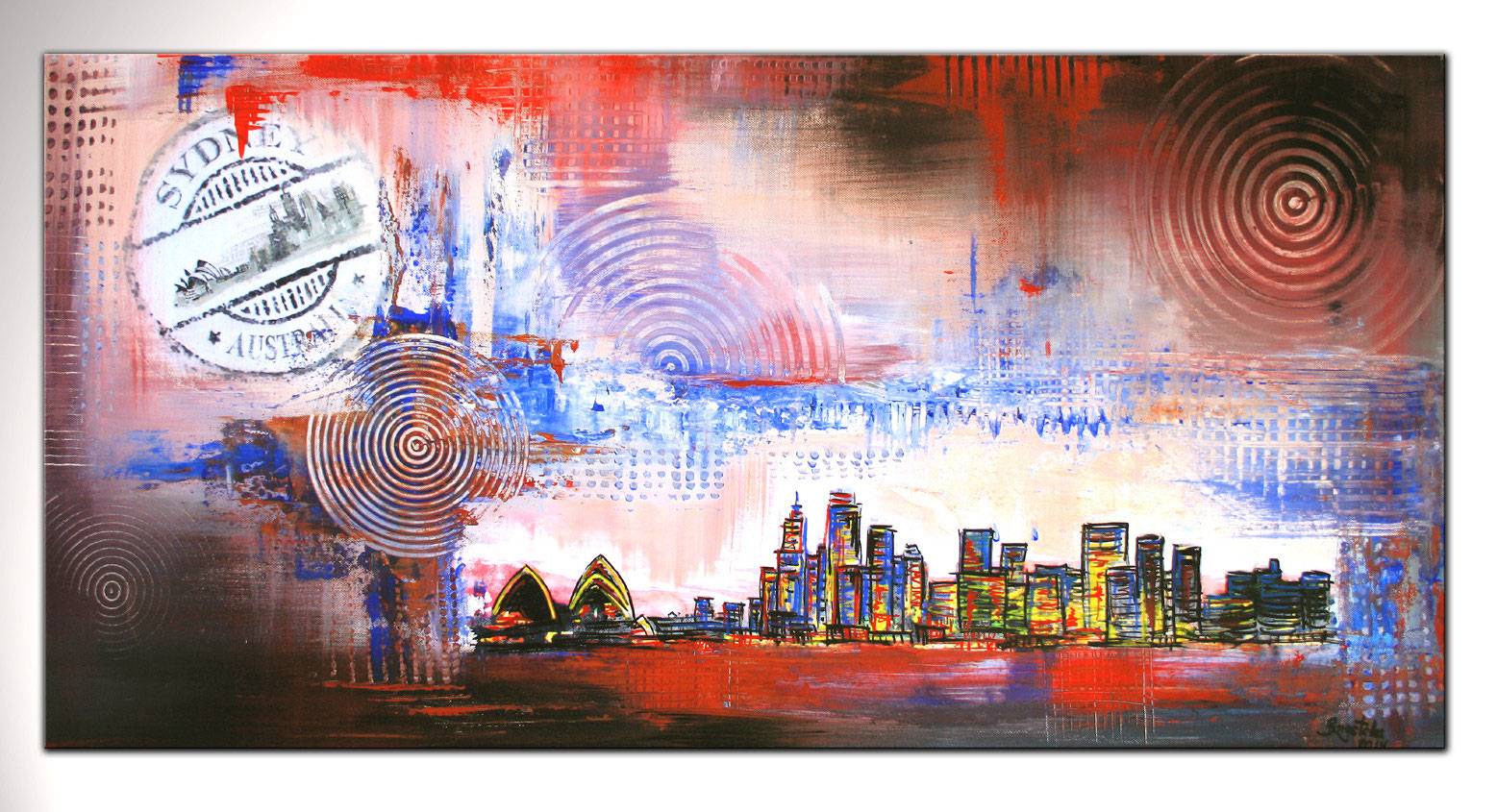 Sydney Skyline Acrylgemälde abstrakt