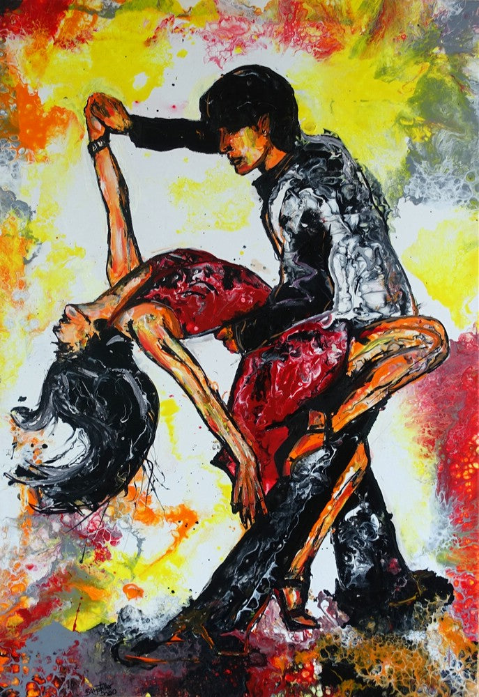 tanzbilder gemalt taenzer malerei acrylbilder tanzpaare   Salsa 5 Liquid 60x90.jpg