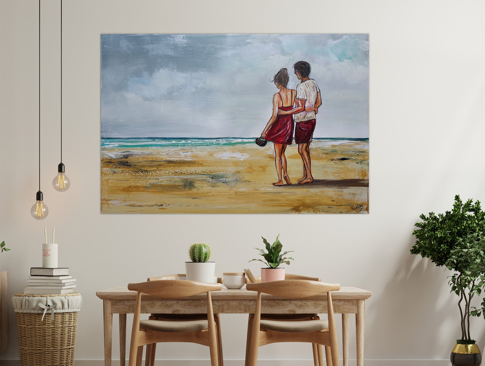 Zeitlos Gemälde Liebespaar Meerbild Strand