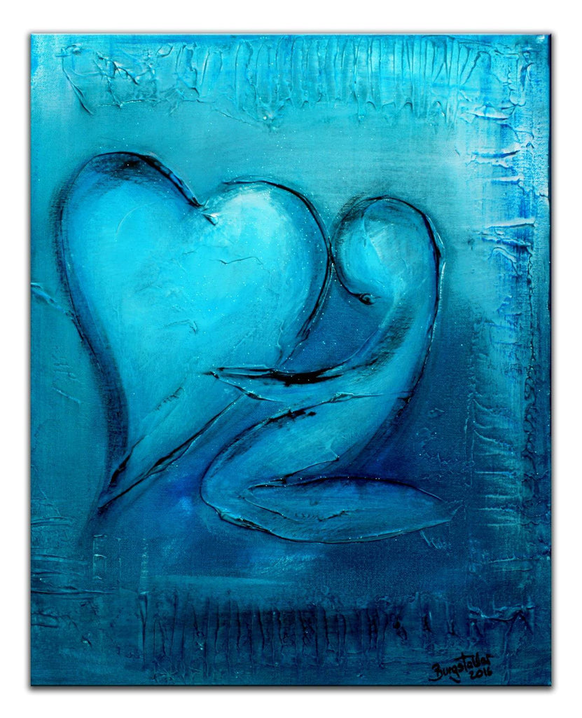 Herzgemälde Herzbild gemalt, Valentinstag Geschenk kaufen