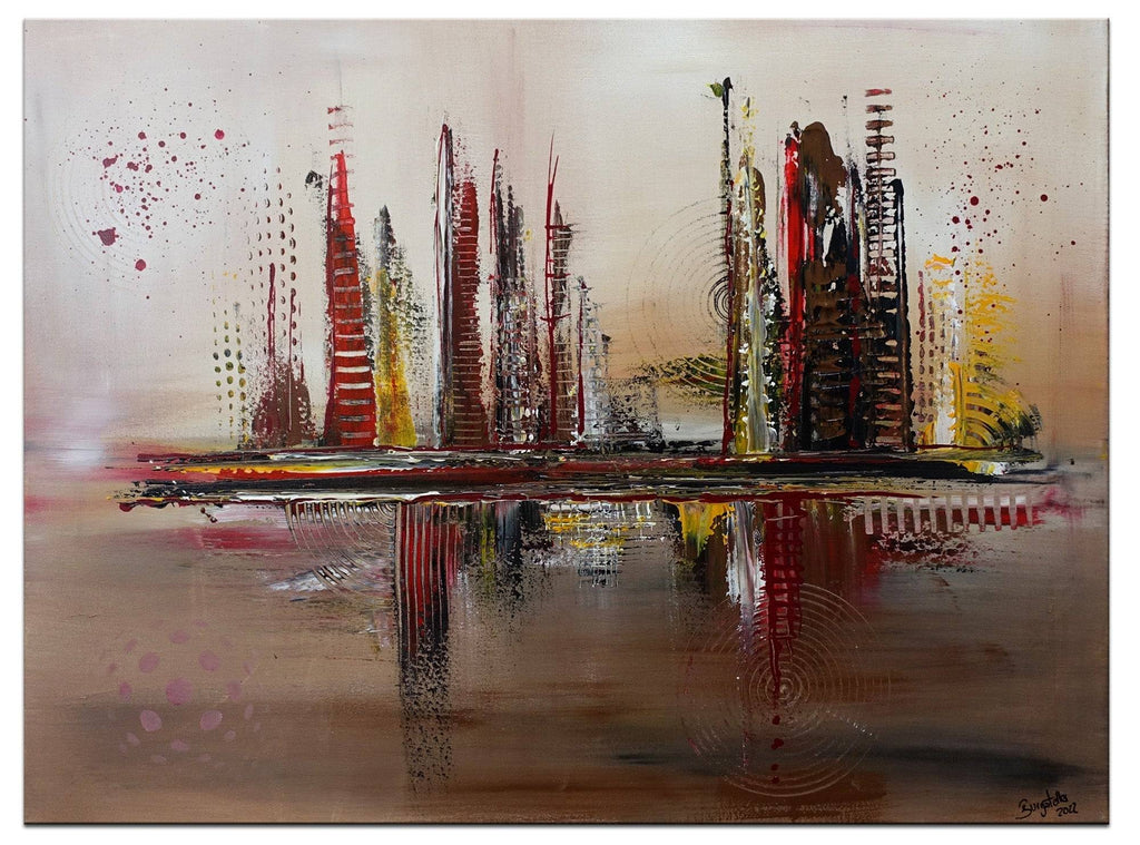 Entropie - abstraktes Wandbild braun grau - Skyline Malerei