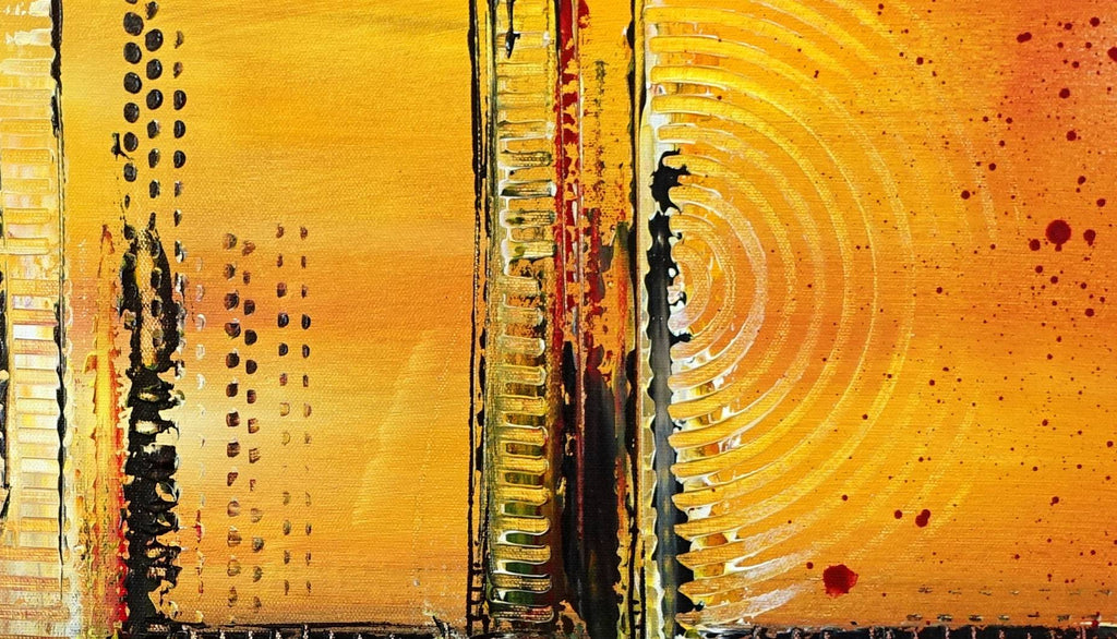 Evening - abstrakte Malerei rot gelb - Acrylbild