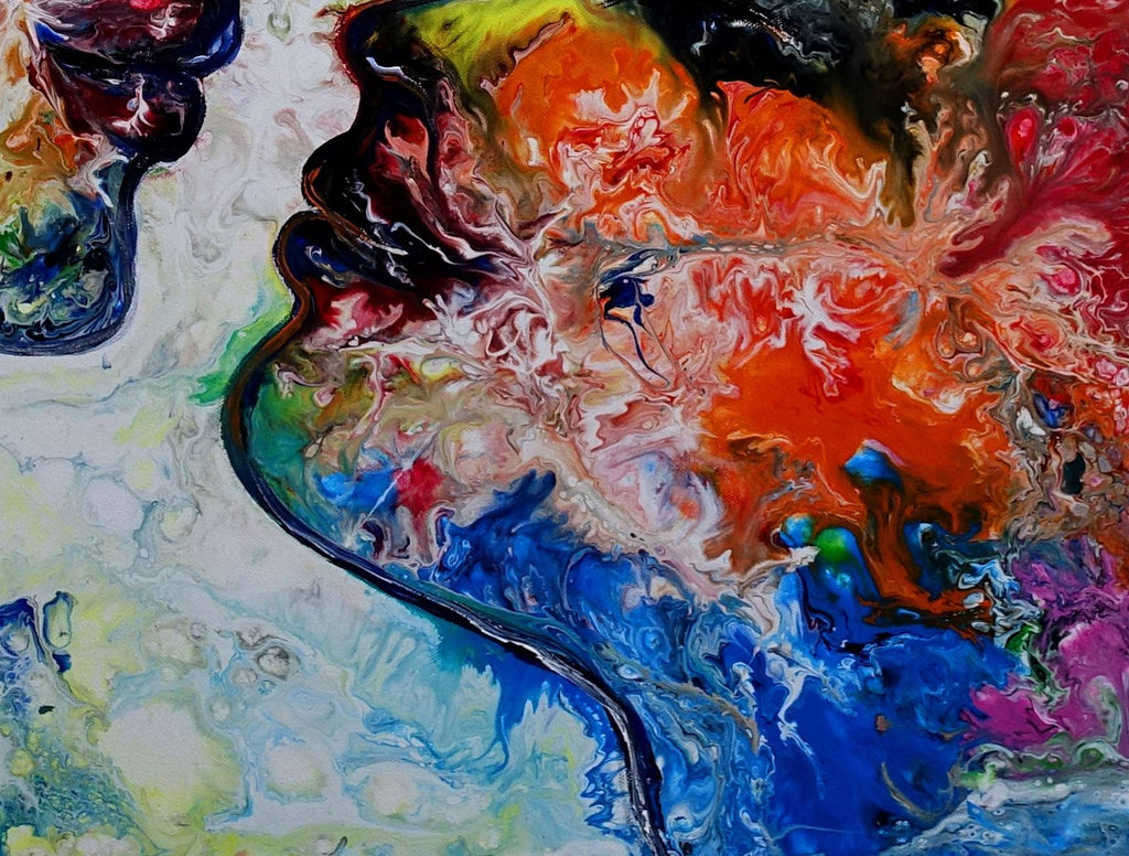 Küss mich - Kunstbild Gemälde Mann Frau Fluid Art