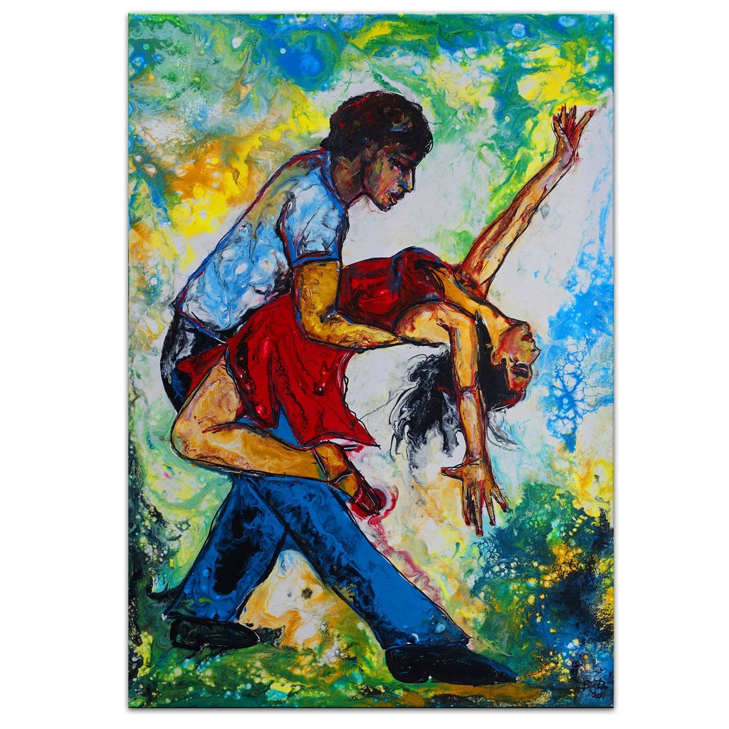 Mambo Taenzer Bild handgemalt Tanzbild Wandbild 70x100