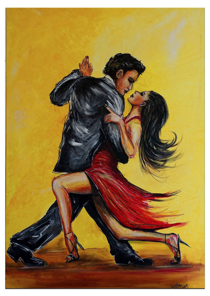 Salsa Malerei handgemalt Acrylbild Tanz Gemaelde 70x100