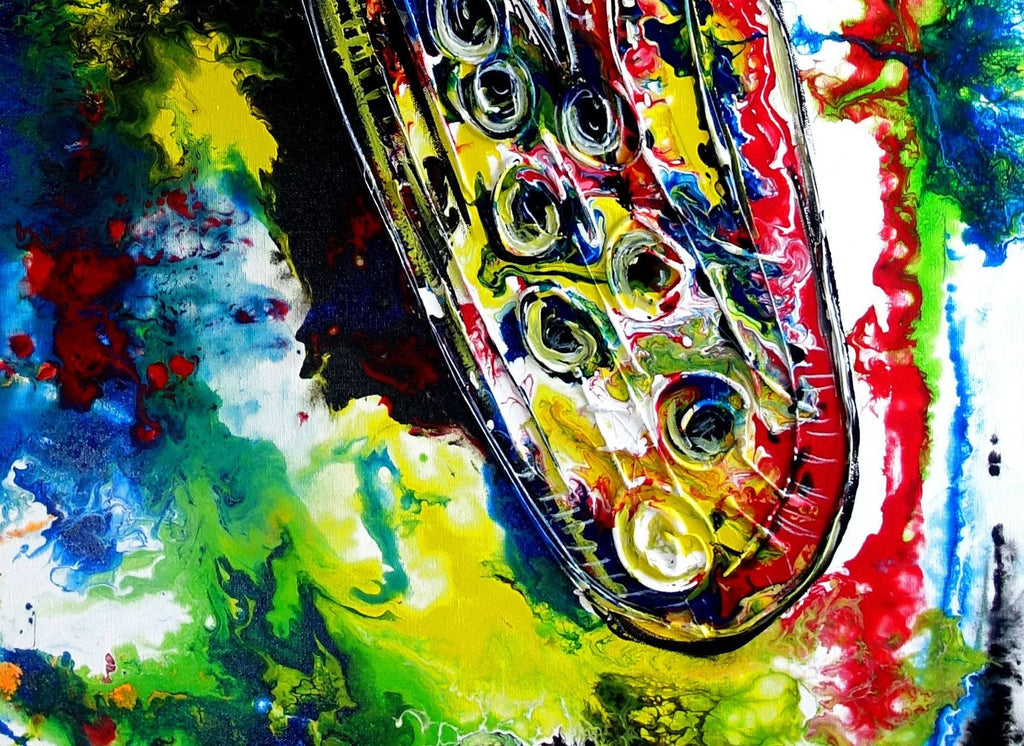 Saxophon Gemaelde Acrylbild Malerei Musikbild Detail1
