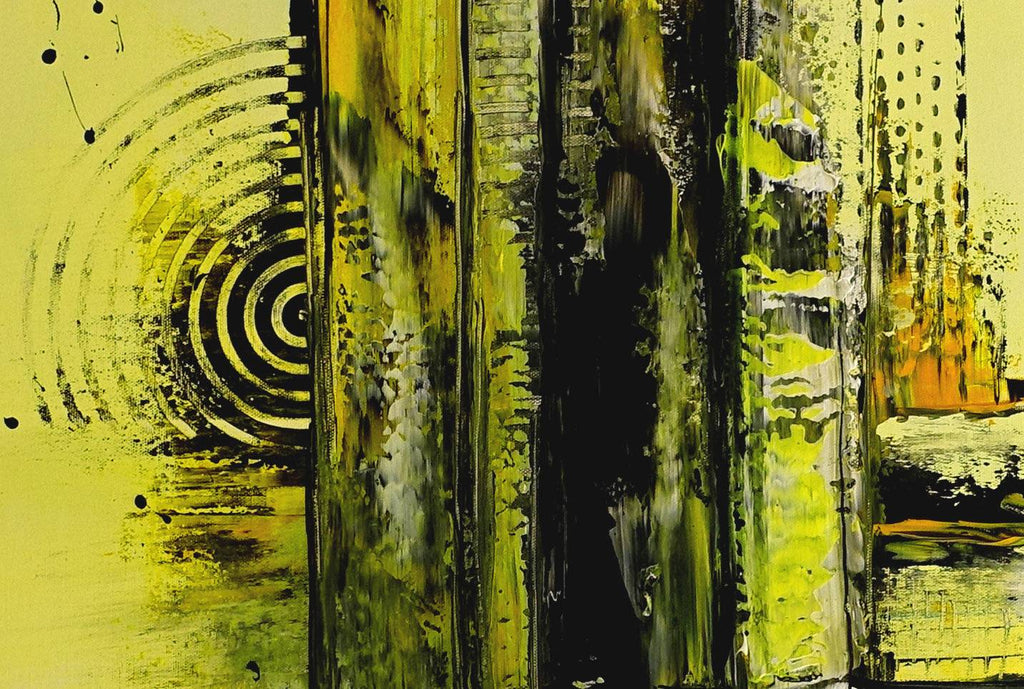 Acryl Malerei abstrakt gelb Wandbild Unikat  Detail2
