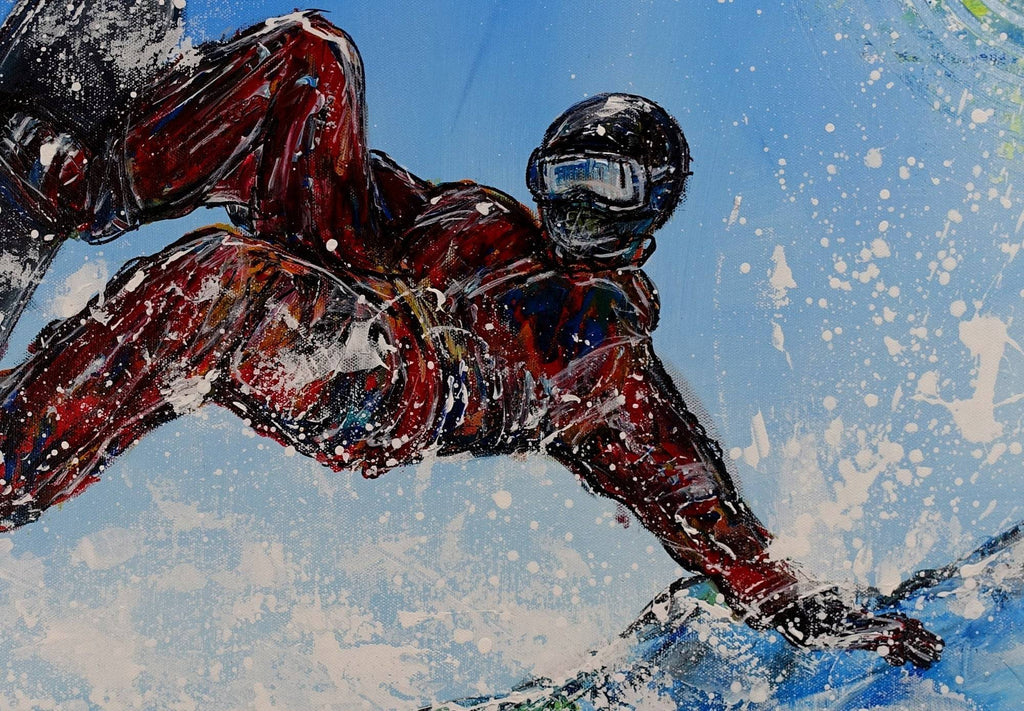 Snowboarder Bild Malerei Wandbild Acrylbild Gemälde 100x72