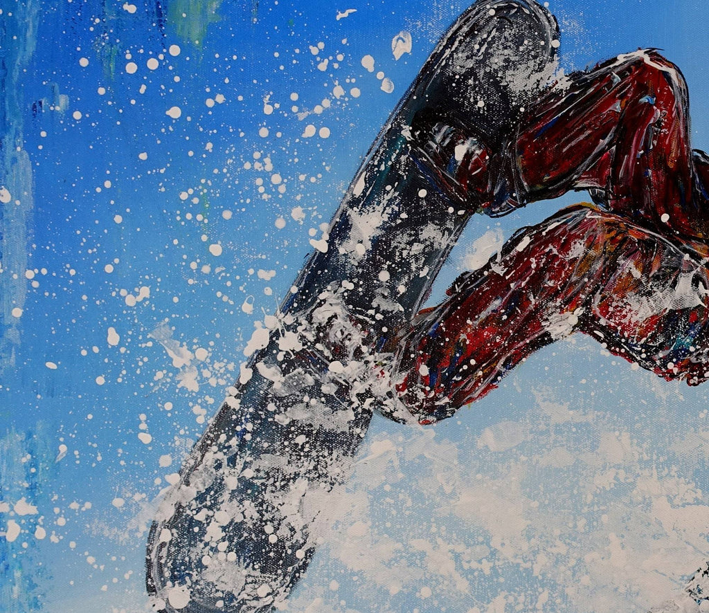Snowboarder Bild Malerei Wandbild Acrylbild Gemälde 100x71