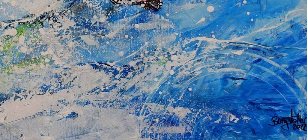 Snowboarder Bild Malerei Wandbild Acrylbild Gemälde 100x74