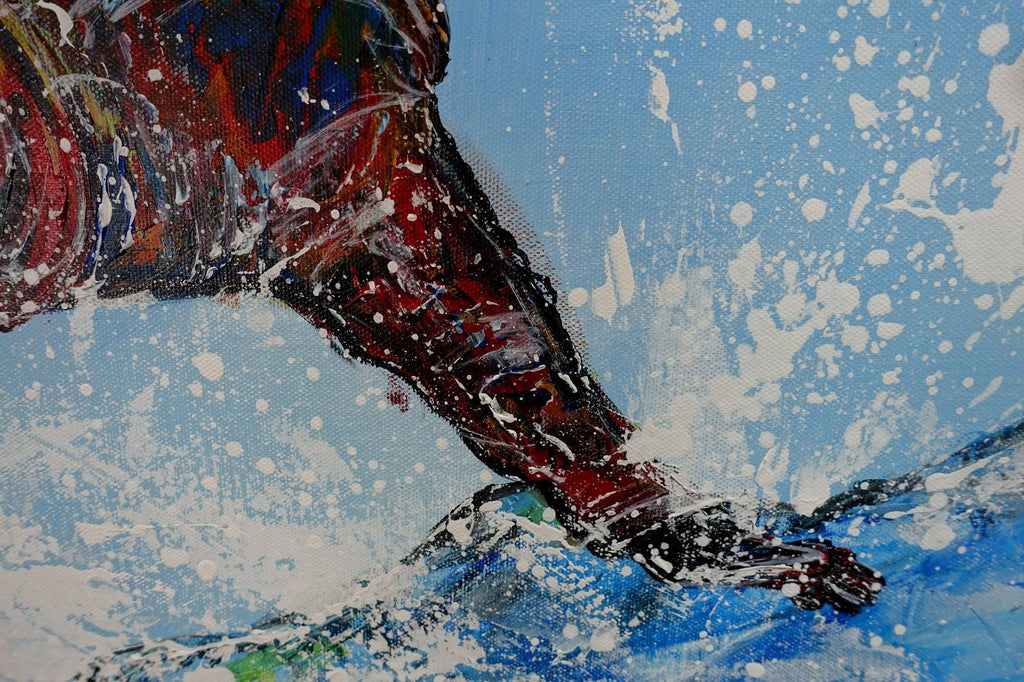 Snowboarder Bild Malerei Wandbild Acrylbild Gemälde 100x73