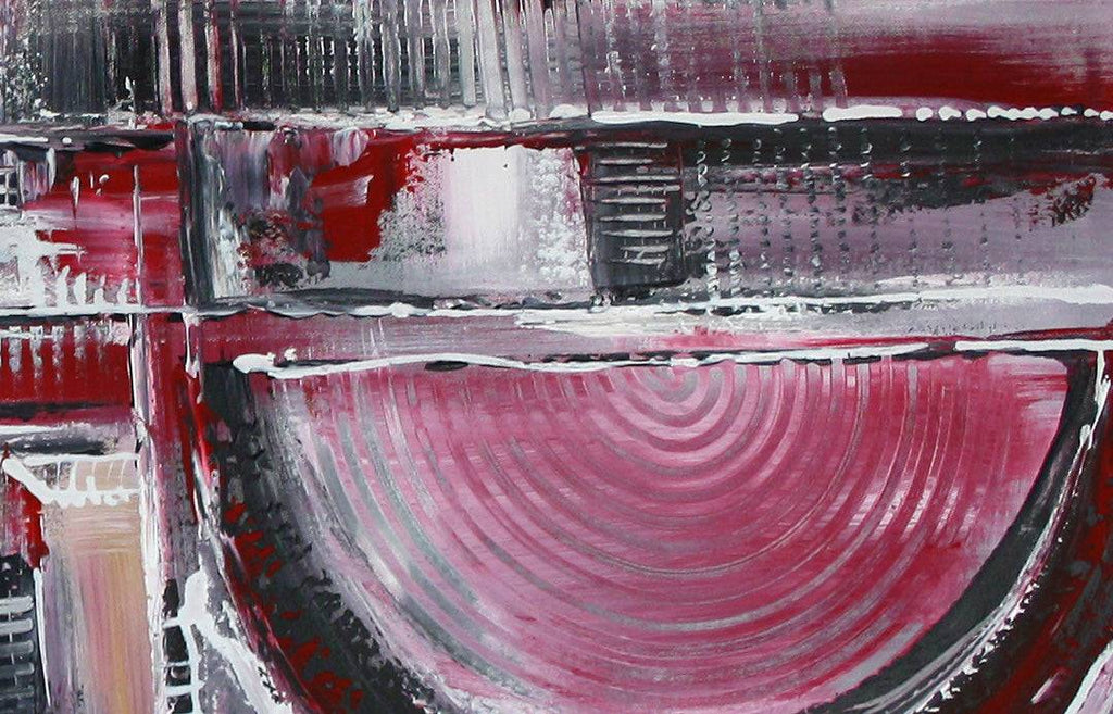 Wilde Malerei abstrakt grau rot handgemalt Detail1