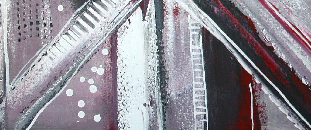 Wilde Malerei abstrakt grau rot handgemalt Detail4