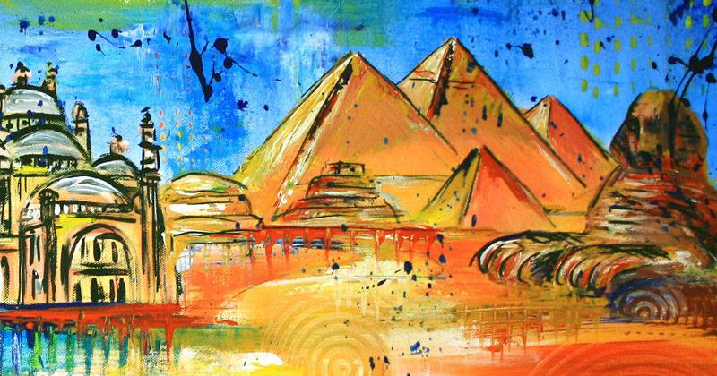 Kairo Stadt Gemaelde Staedte Bild Malerei Detail1